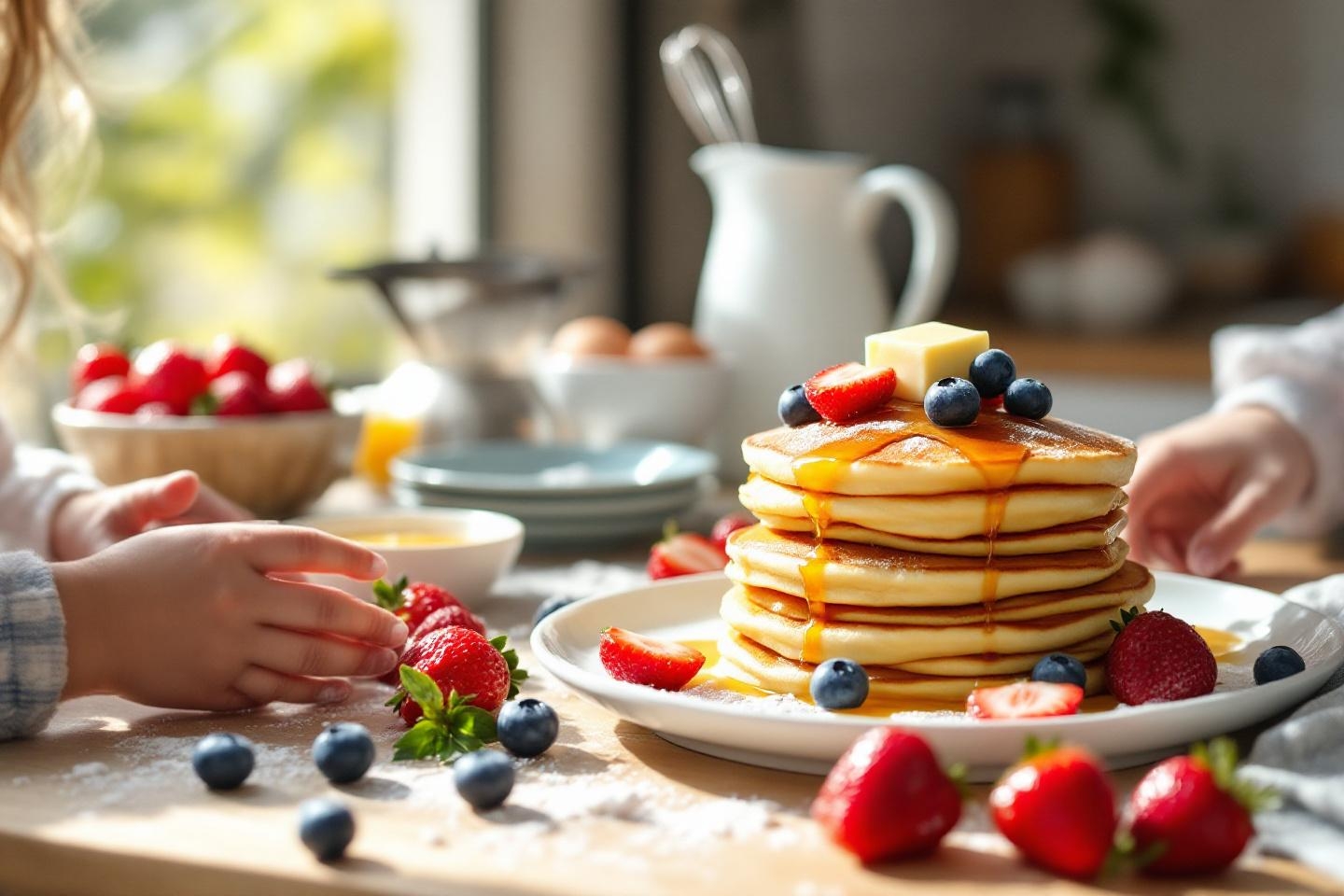 Un matin magique en cuisine : des pancakes tout doux ultra faciles à préparer (même avec de petites mains maladroites !)