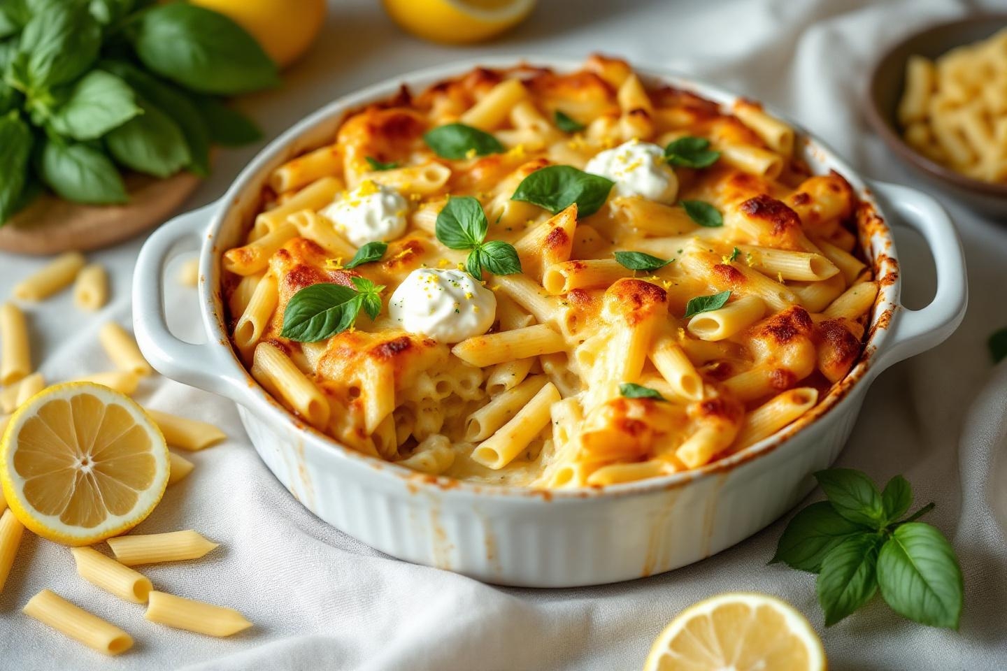 Ce gratin de pâtes ricotta-citron-basilic délicieux qui fait pétiller les papilles des enfants (et de leurs parents !)