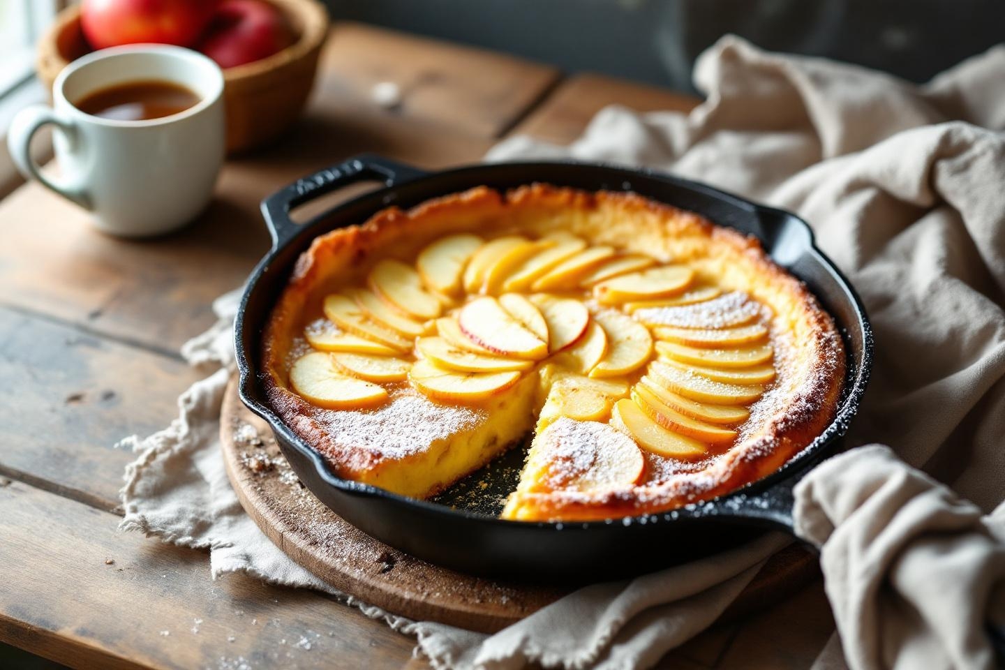 Voici le gâteau d’enfance prêt en 15 minutes qui fait aimer les pommes à tous les petits gourmands (et ça se cuit à la poêle !)