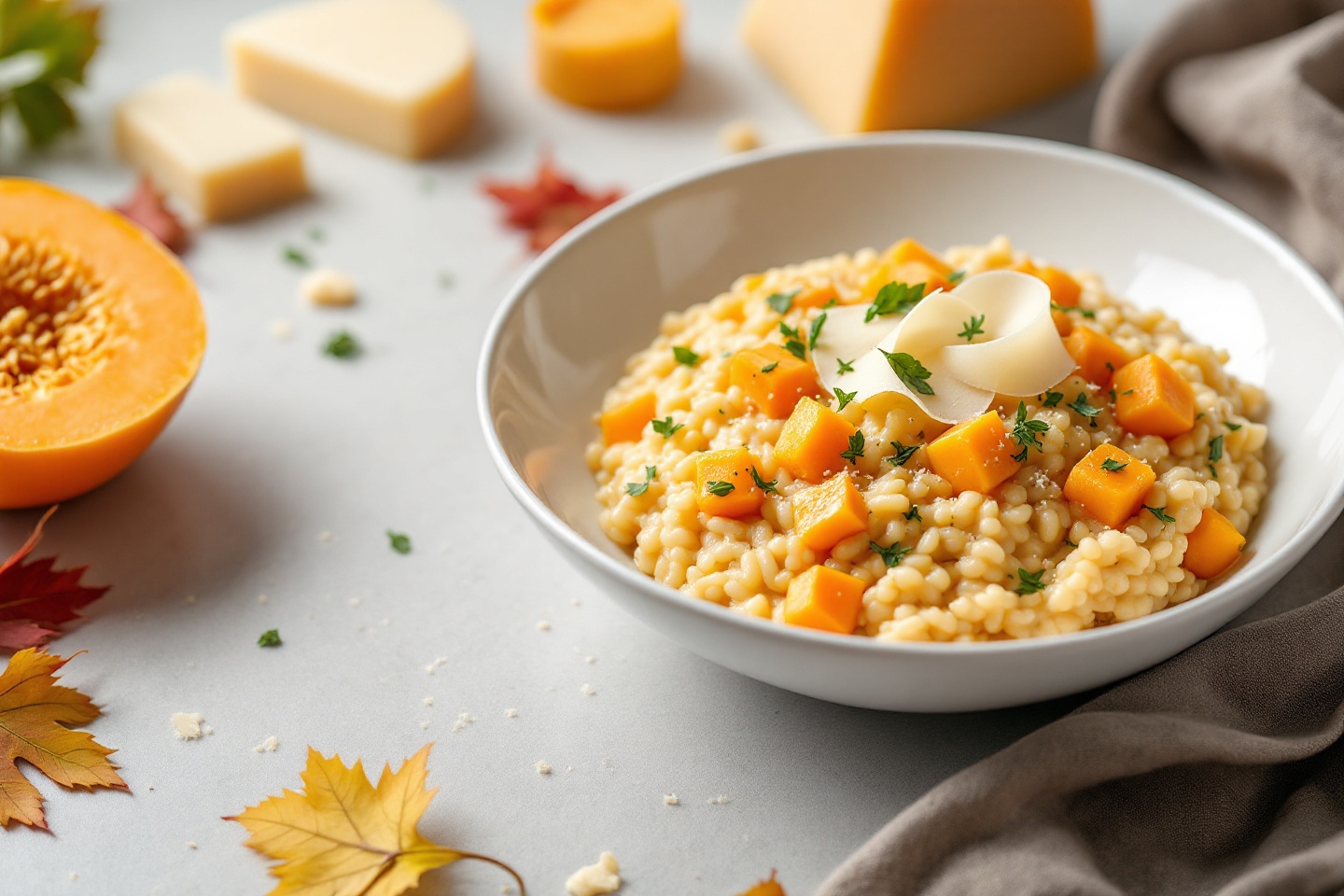 Dès les premiers frissons d’octobre, voici le risotto potimarron-parmesan le plus doux qui plait aux petits et grands !