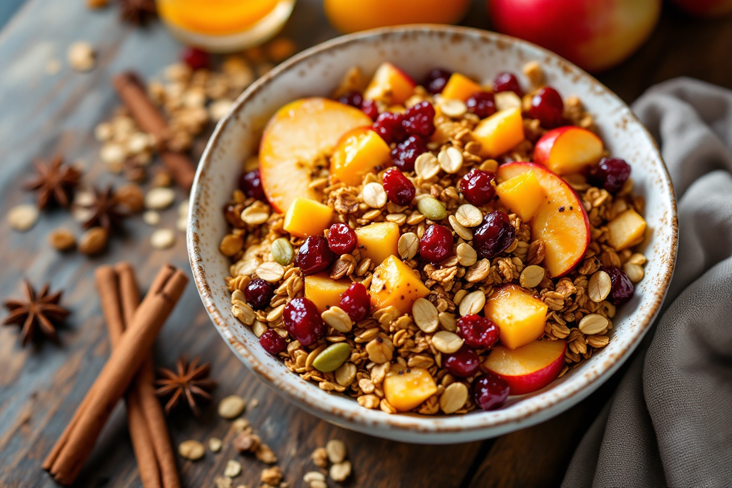 Parfait pour un petit-déj en famille : ce granola maison au goût d’automne amuse et régale les petits chefs !