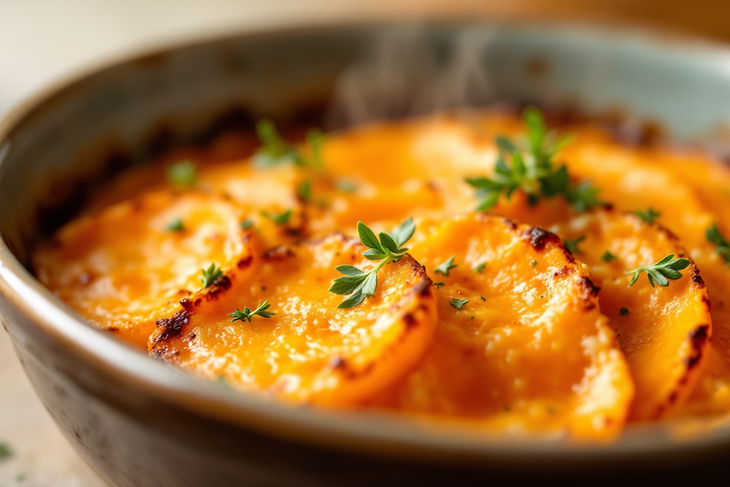 Les enfants comme les adultes fondent devant ce gratin de patates douces doré et parfumé !