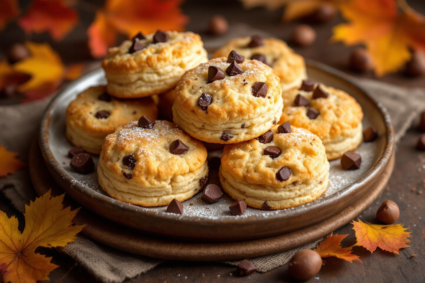 Craquez pour ces biscuits d’automne moelleux à la farine de châtaigne et chocolat, ultra faciles à préparer avec les enfants