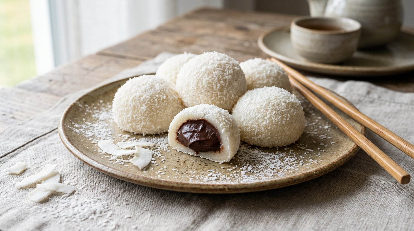 Moelleuses et malicieuses : ces boules coco au cœur chocolat font pétiller le Nouvel An chinois en cinq ingrédients seulement