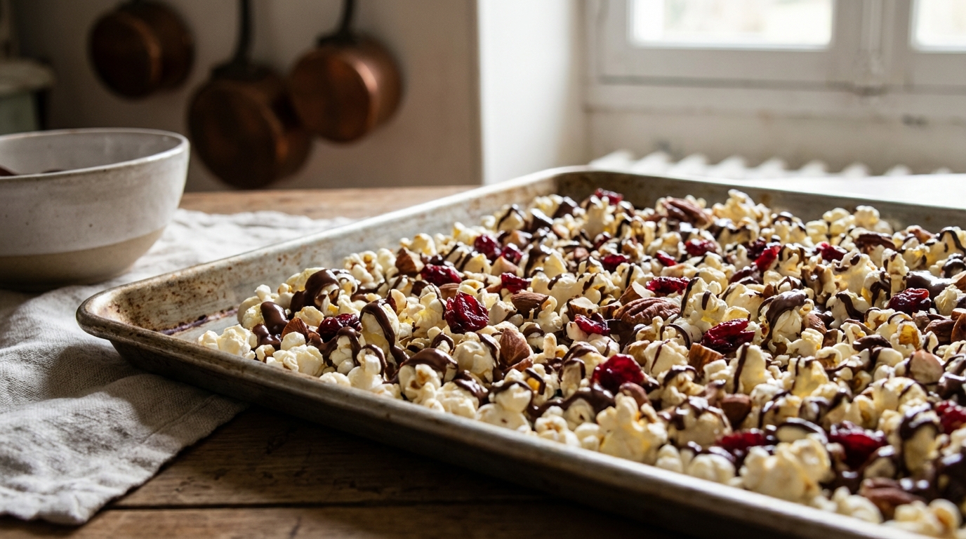 Chocolat, éclats croquants et mille variantes : la recette ludique du pop-corn maison qui croustille pendant toute la semaine