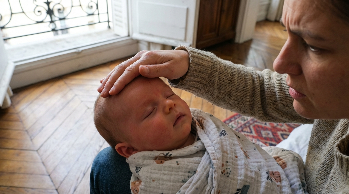 Bébé a (vraiment) très chaud : comment reconnaître la fièvre inquiétante et les réflexes à avoir tout de suite