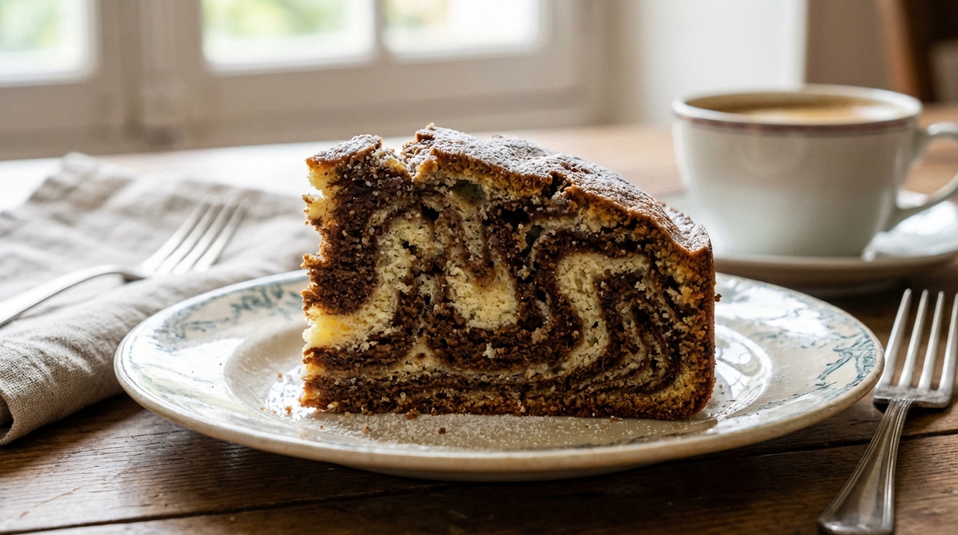 Ce moelleux bicolore au café qui sent bon l’heure du goûter : la recette facile qui métamorphose le gâteau au yaourt en gourmandise de mars à préparer en famille