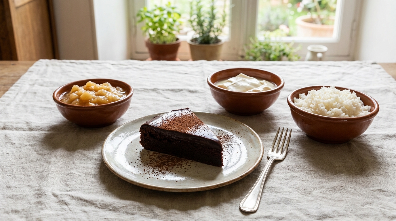 Chocolat moelleux à volonté : trois recettes sans œufs où la magie opère avec compote, tofu ou riz cuit
