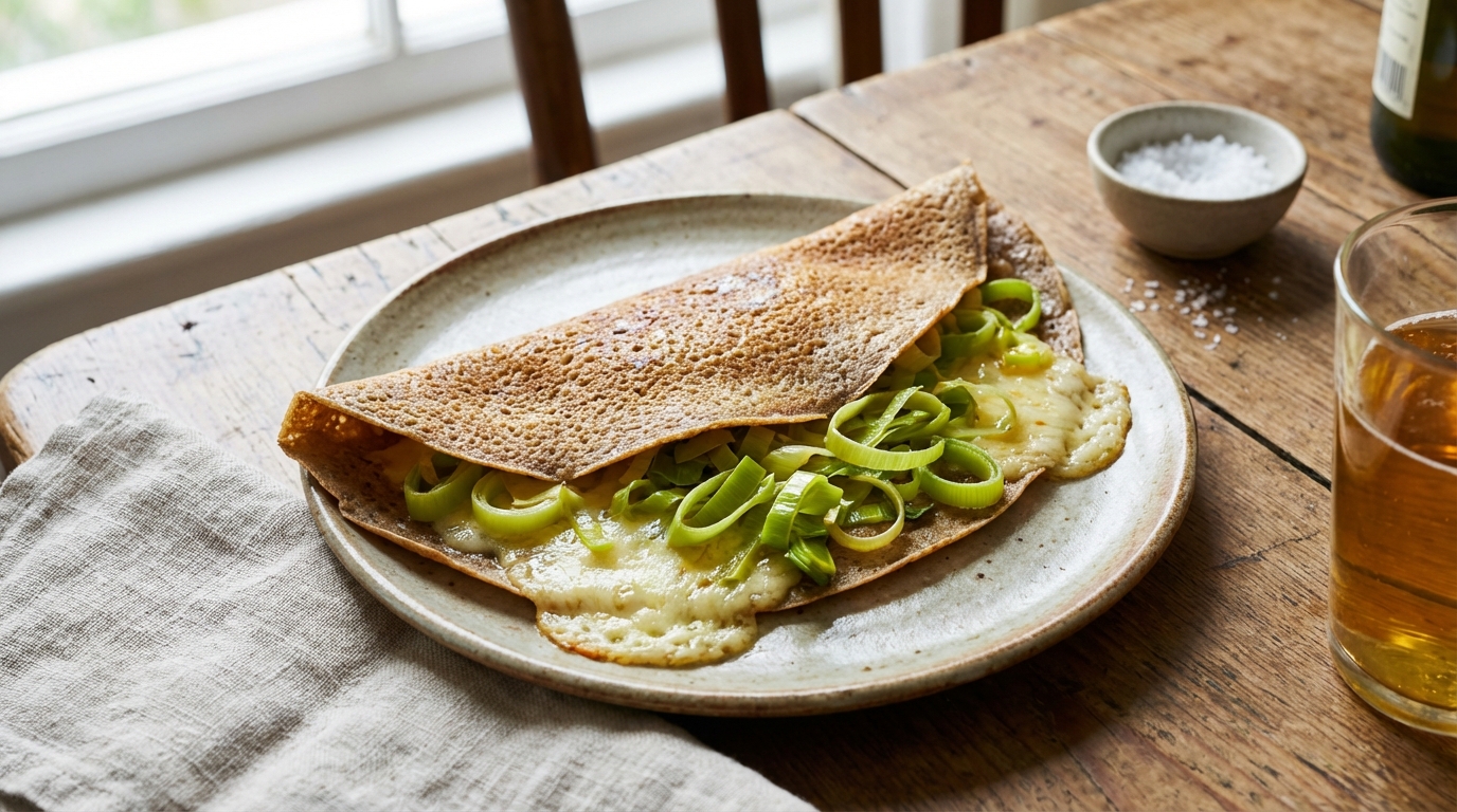 Arrêtez de jeter cette partie de vos poireaux : en crêpes salées, c’est elle qui change absolument tout