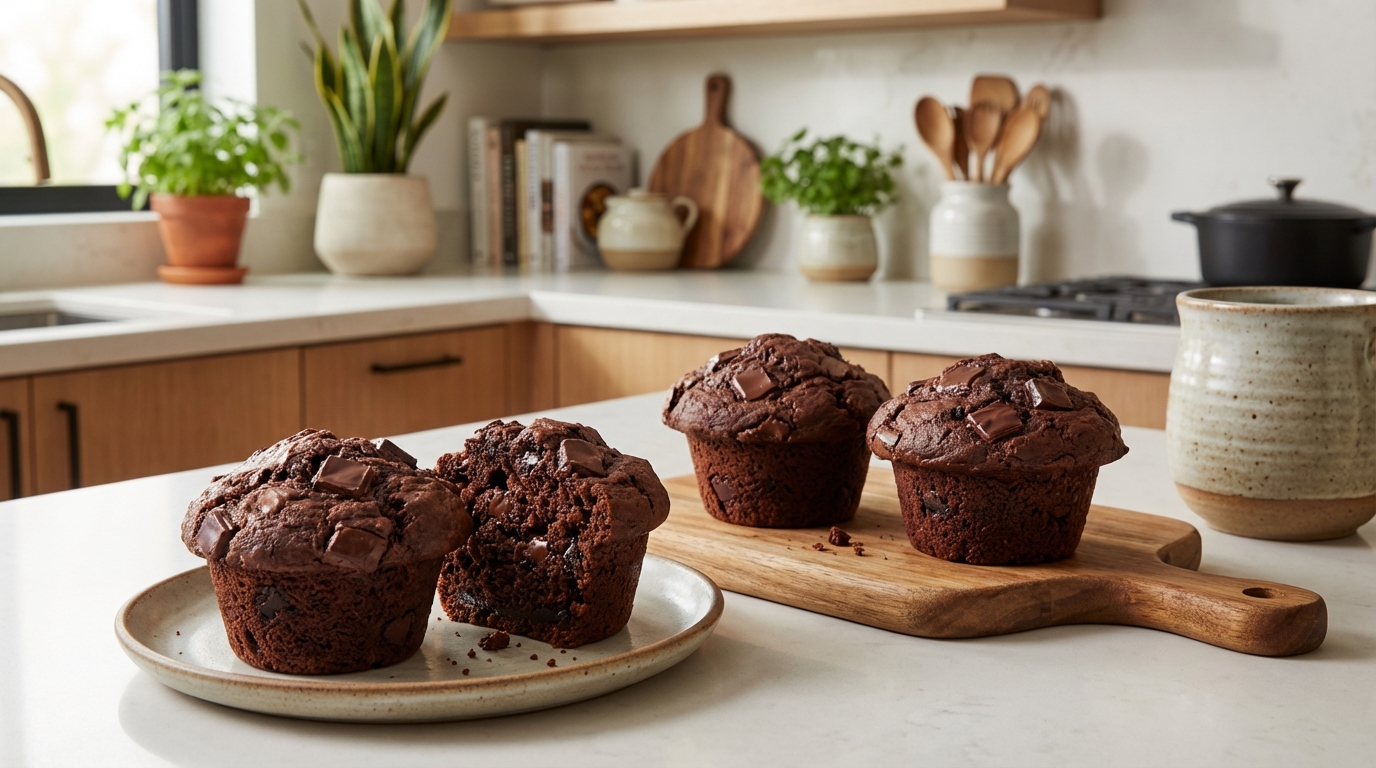 Goûter prêt en 18 minutes : le dosage secret qui rend ces muffins tout chocolat impossibles à reposer