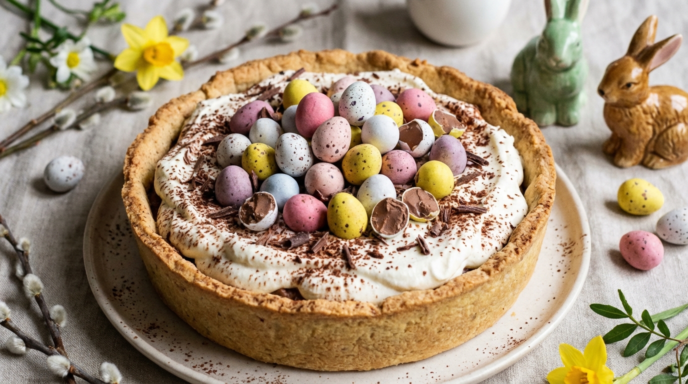 Ce dessert de Pâques en forme de nid cache une garniture si blanche et aérienne que les enfants n’en reviennent pas