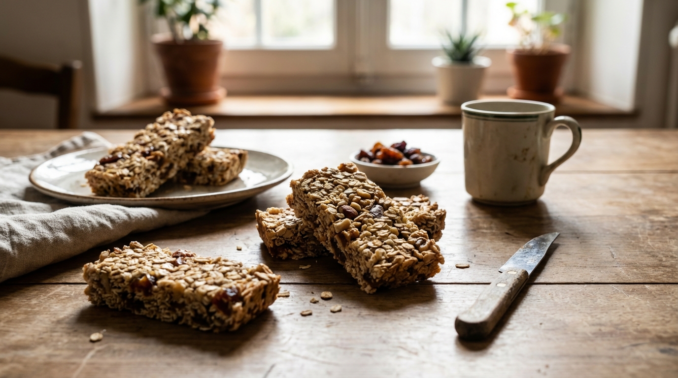 Barres de céréales maison aux dattes et noisettes : le goûter énergétique sans cuisson, prêt en 10 minutes
