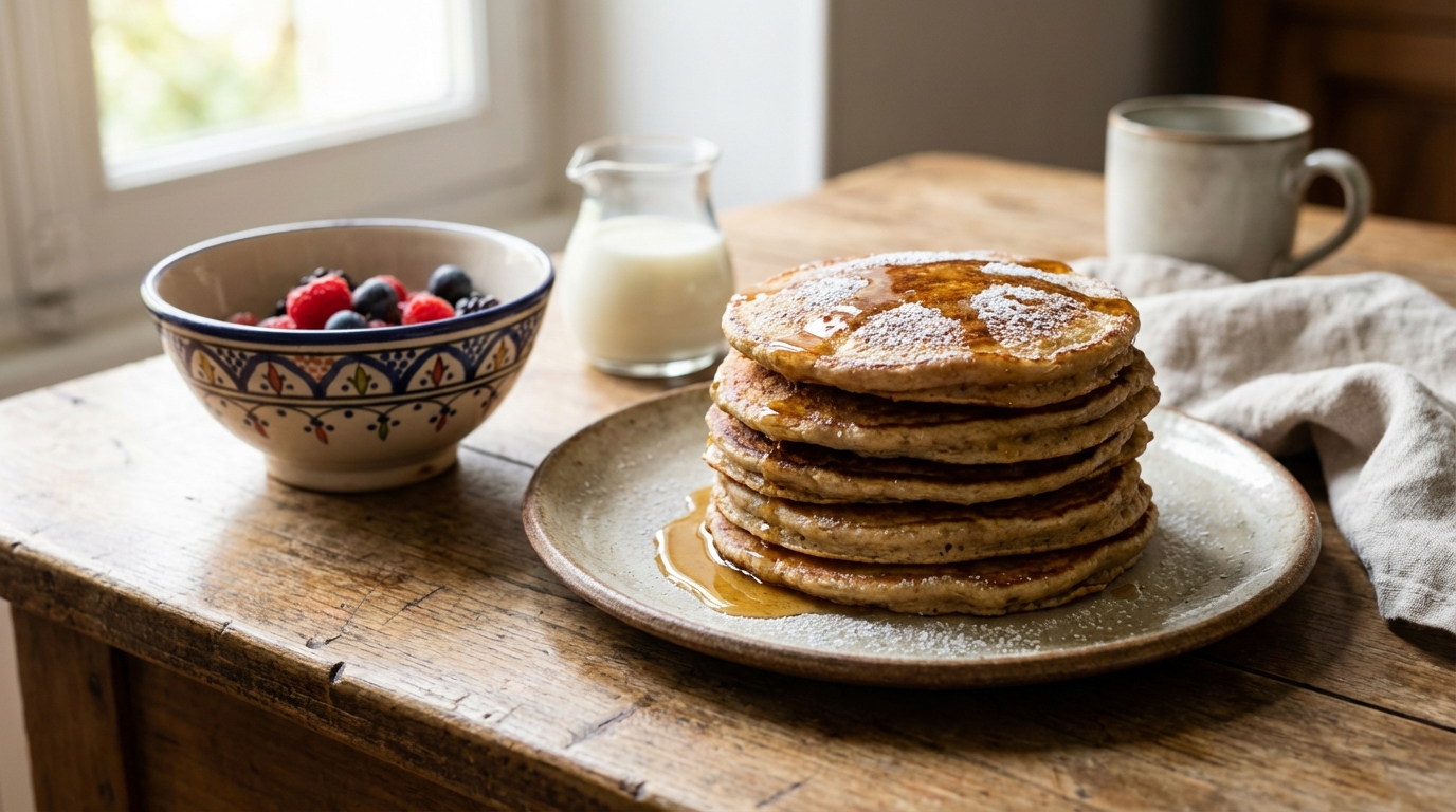 Depuis trois mois, je fais ces pancakes aux flocons d’avoine tous les matins : 5 ingrédients, 10 minutes, et je n’ai plus jamais touché à une boîte de céréales