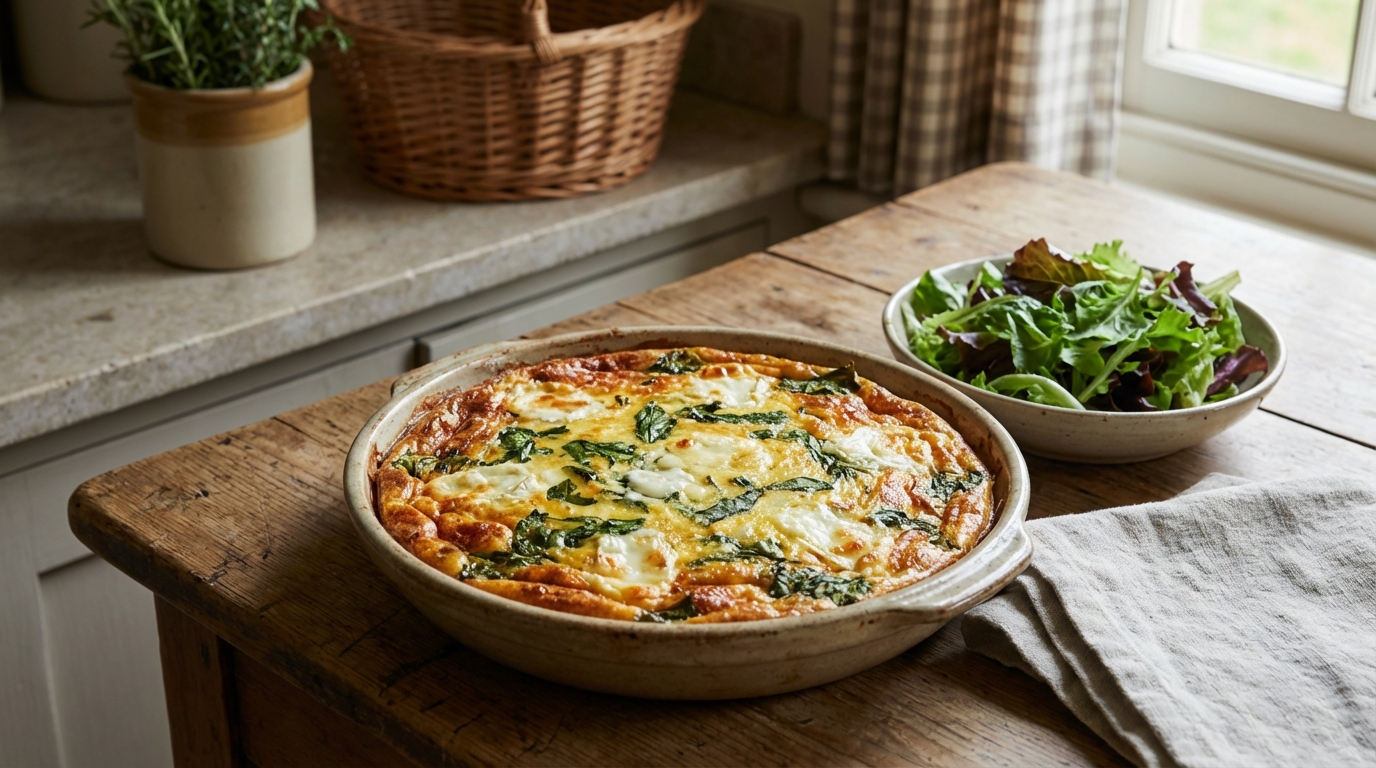 Je ne pensais pas qu’on pouvait cuire ce fromage directement au four : mélangé à des feuilles fraîches du jardin, c’est un véritable régal !