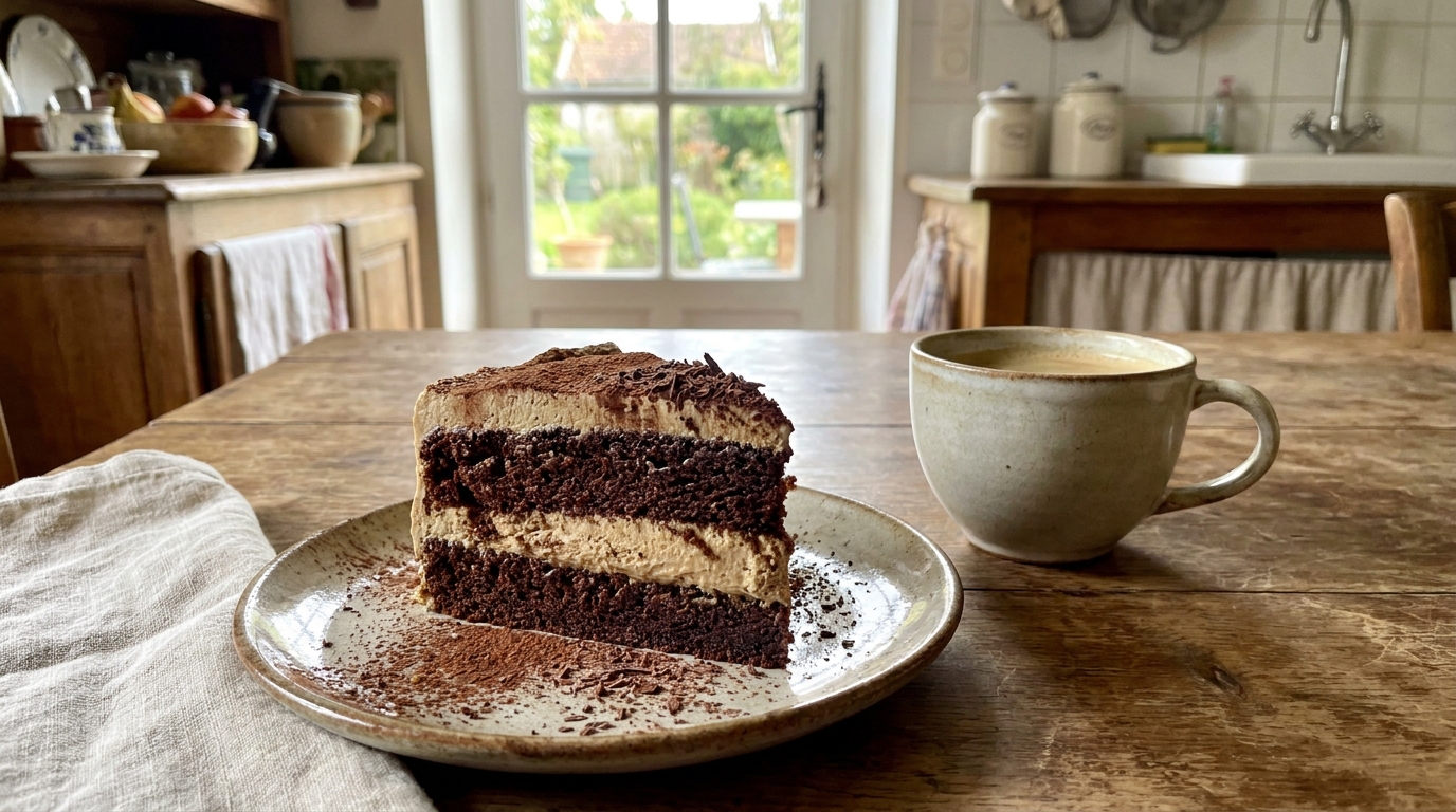 Gâteau mocha facile, mais non moins savoureuse : la recette moelleuse et gourmande au café et chocolat, parfaite pour un goûter sans stress
