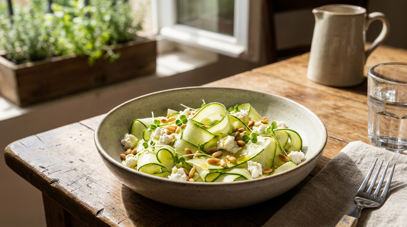 J’ai préparé des courgettes crues avec du chèvre et une garniture que personne n’attendait : les enfants ont vidé le plat avant les adultes