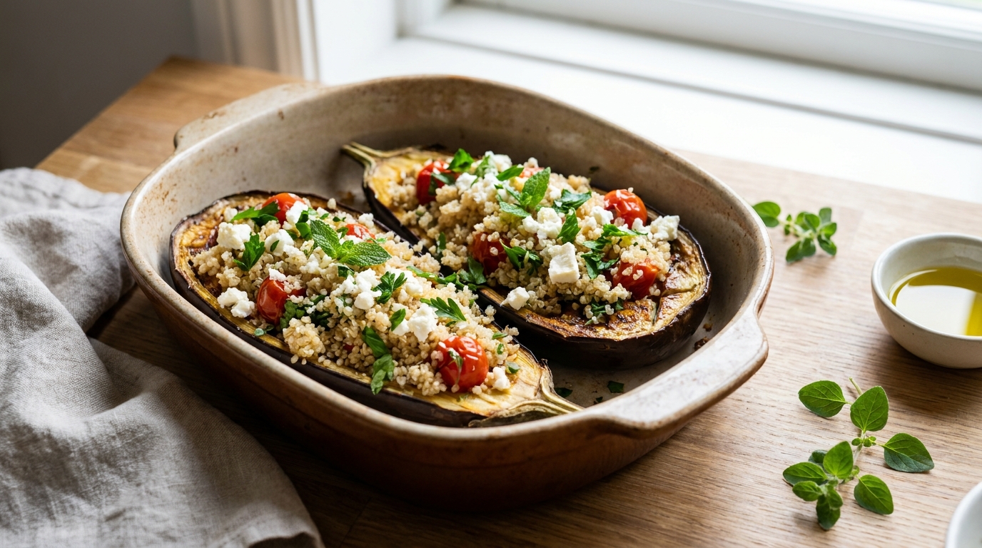 Ma fille a goûté ces aubergines végétariennes du bout des lèvres : elle a fini par racler le plat et demander ce qu’il y avait dedans