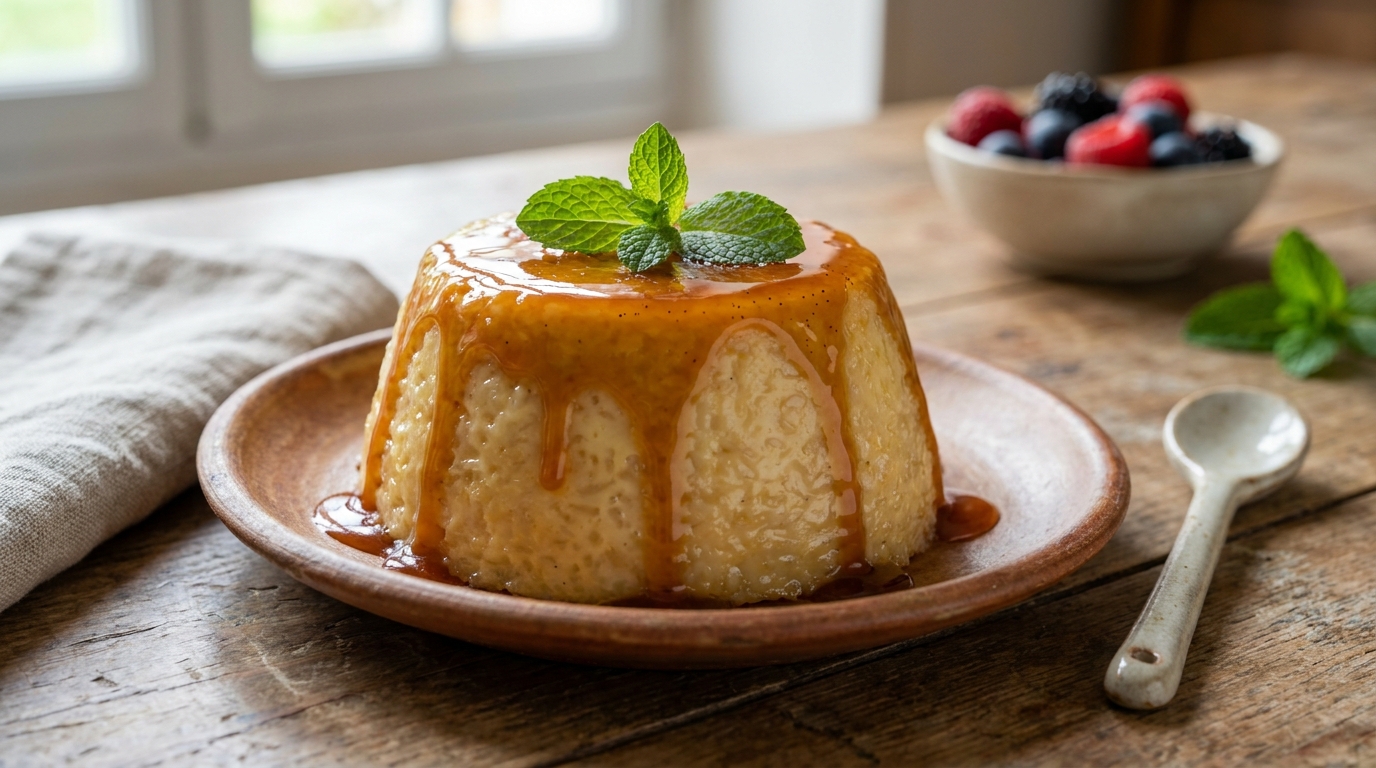 « Maman, c’est du flan de boulangerie ? » : non, juste du riz rond et du sucre sortis du placard il y a une heure