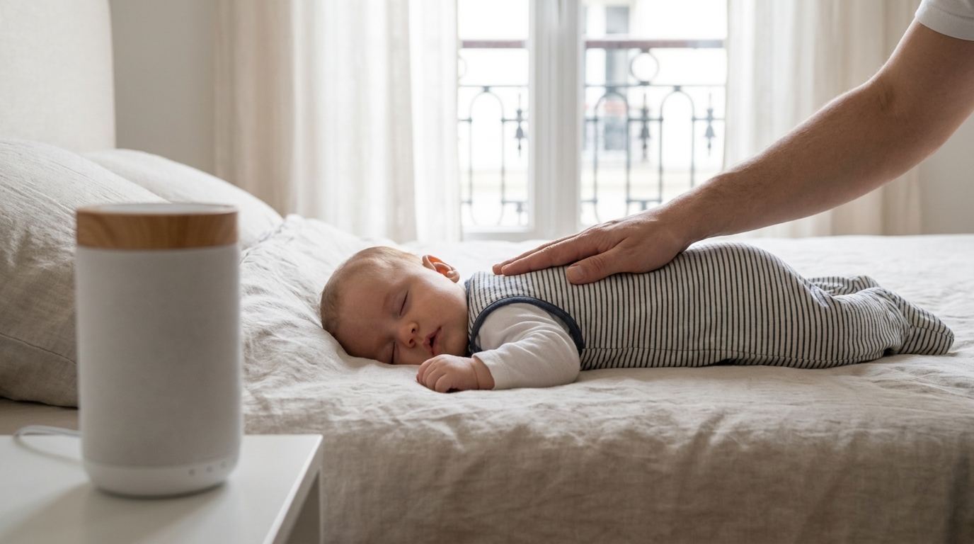 « Je pensais que ça l’apaisait » : pourquoi le bruit blanc trop fort la nuit est un signal à surveiller chez le bébé