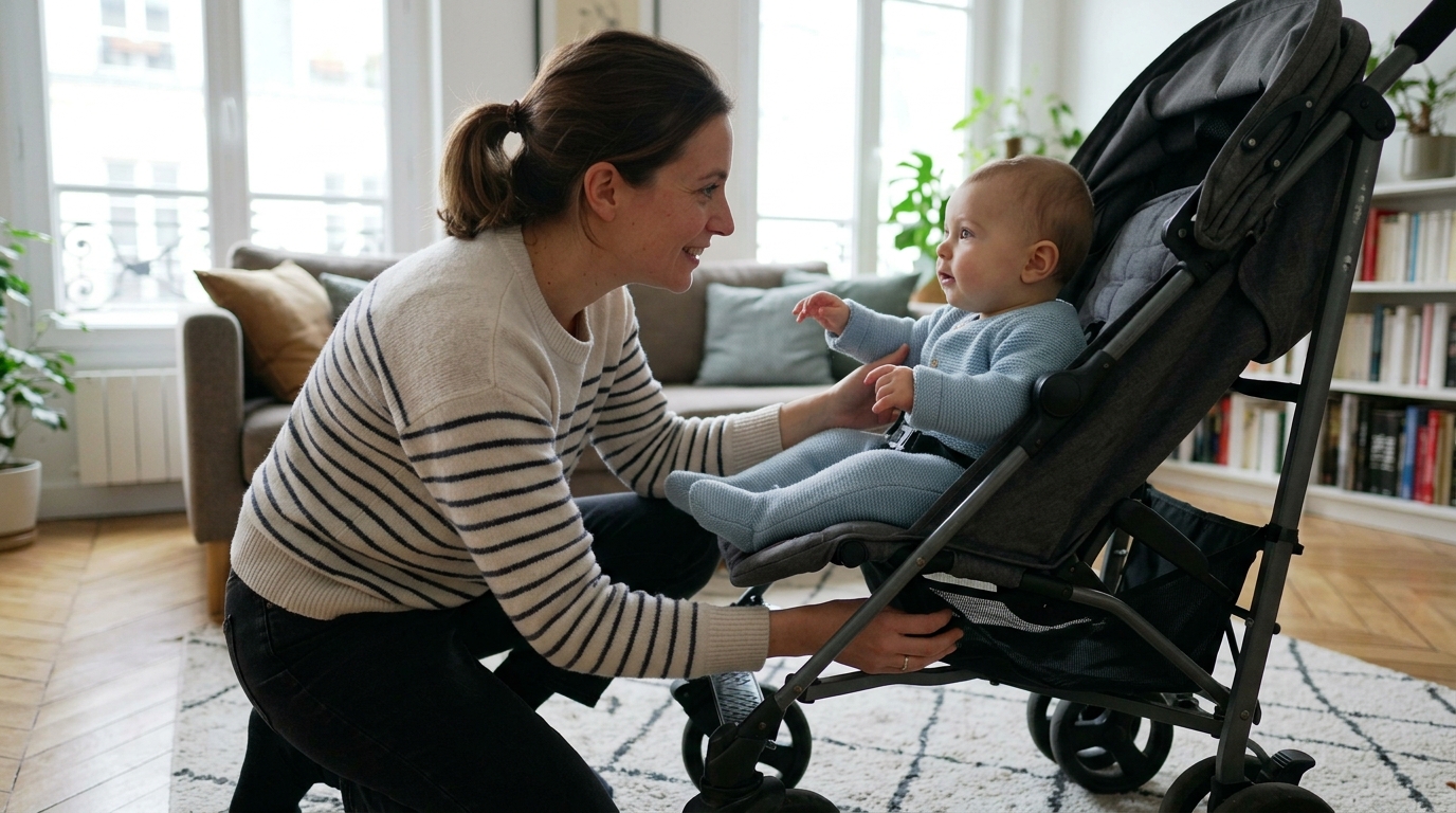 Retournez la poussette d’occasion avant de payer et cherchez cette étiquette : c’est le premier réflexe des puéricultrices