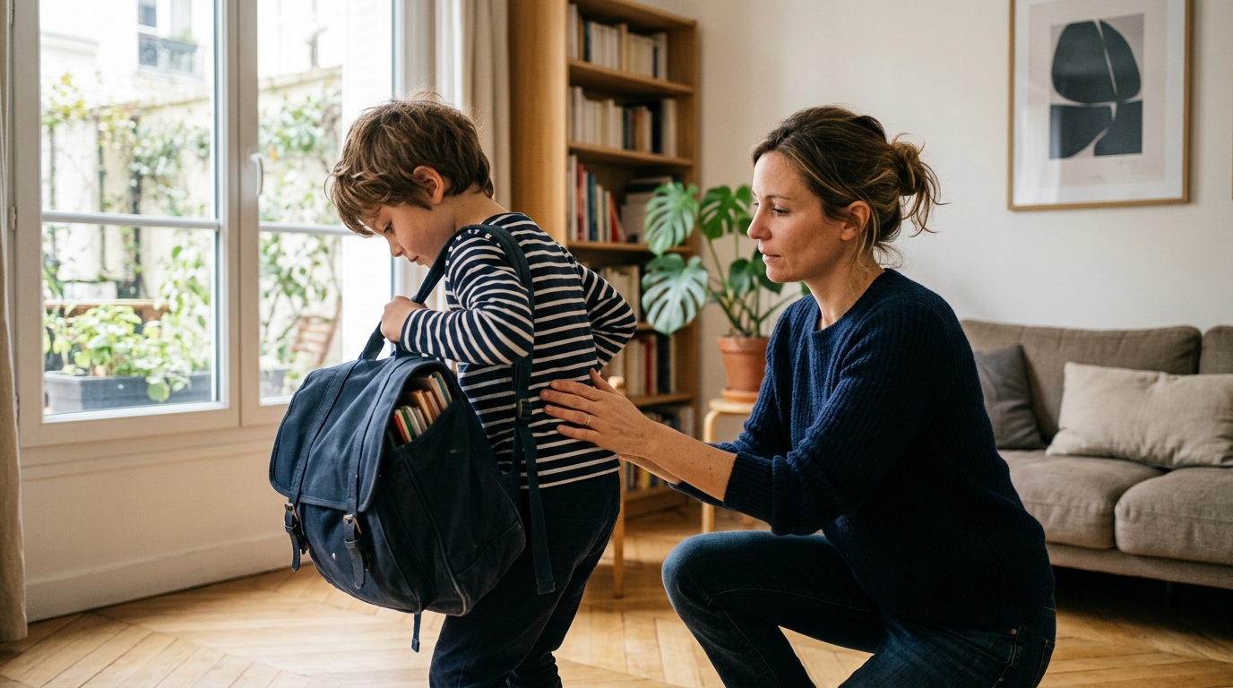 Je croyais que le cartable de mon fils était juste un peu lourd : ce que sa kiné a remarqué dans son dos m’a laissé sans voix